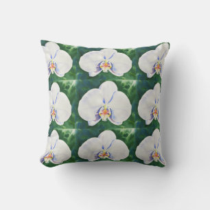 White Orchid Throw Pillow