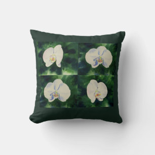 White Orchid Throw Pillow