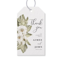 White Orchid Wedding Favor Tag