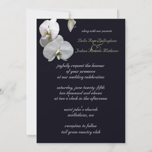 White Orchid Wedding Invitation
