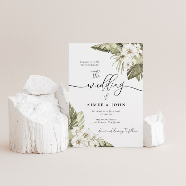 White Orchid Wedding Invitation (Creator Uploaded)