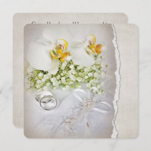 White Orchid Wedding Invitation