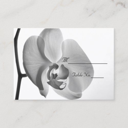 White Orchid Wedding Place Card Business Cards
