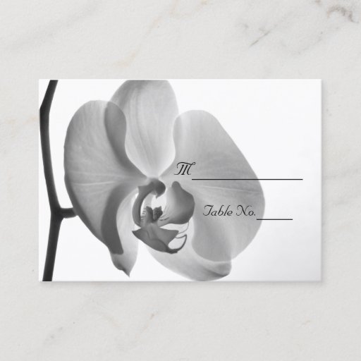 Customizable White Orchid Wedding Place Card Business Cards