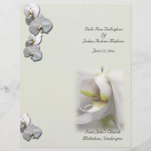 White Orchid Wedding Program