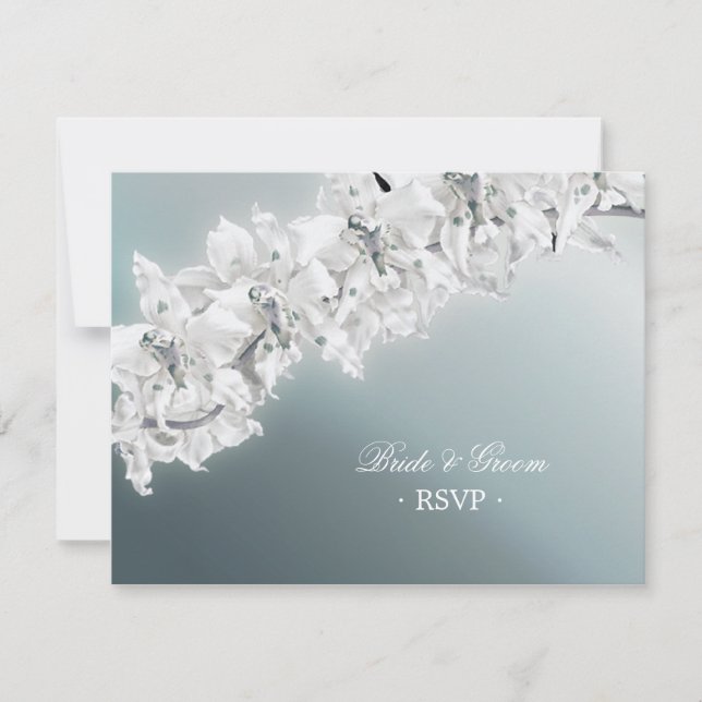 White Orchid - Wedding RSVP card (Front)