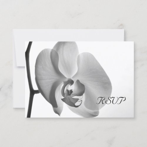 White Orchid Wedding RSVP Response Card