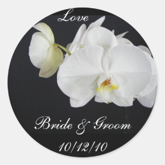 White Orchid Wedding Sticker