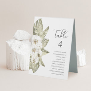 White Orchid Wedding Table Numbers Tent