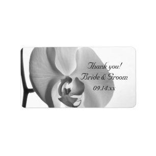 White Orchid Wedding Thank You Favor Tag