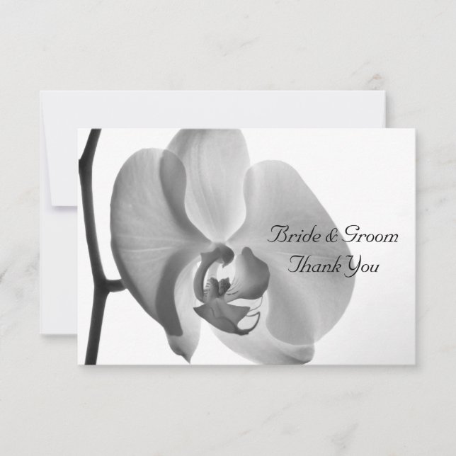 White Orchid Wedding Thank You Notes - Flat (Front)