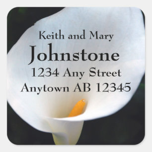 White Orchide Wedding Rings Return Address Label