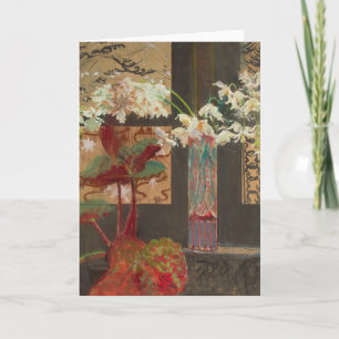 White Orchids and a Peony Leon Wyczółkowski Card