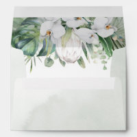 White Orchids and King Protea Tropical Floral