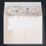White Orchids and Pampas Grass Modern Soft Pastel Envelope<br><div class="desc">White floral dried pampass grass foliage envelopes pampas</div>
