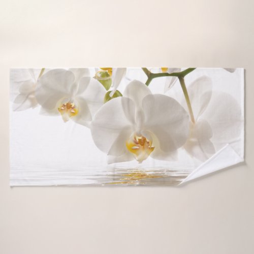 White Orchids Bath Towel
