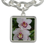 White Orchids Beautiful Tropical Flowers Bracelet