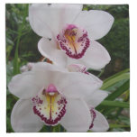 White Orchids Beautiful Tropical Flowers Cloth Napkin