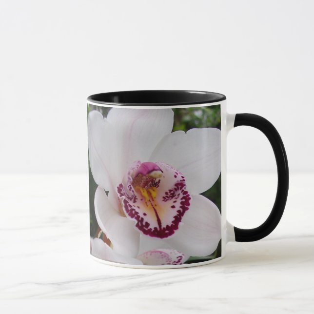 White Orchids Beautiful Tropical Flowers Mug (Right)