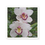 White Orchids Beautiful Tropical Flowers Napkins