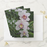 White Orchids Beautiful Tropical Flowers Pocket Folder