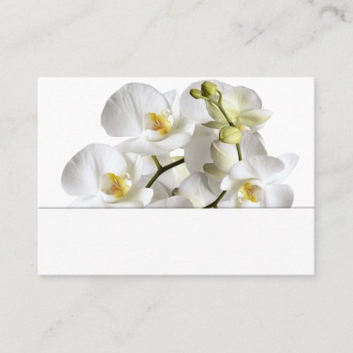 White Orchids Blank Wedding Place Cards