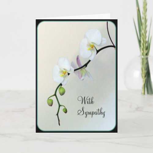 White Orchids Condolence Card