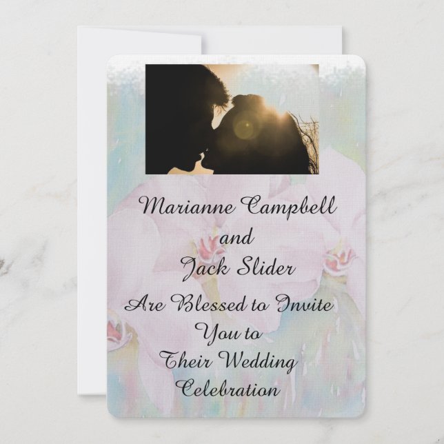 WHITE ORCHIDS CUSTOMIZABLE WEDDING INVITATION (Front)