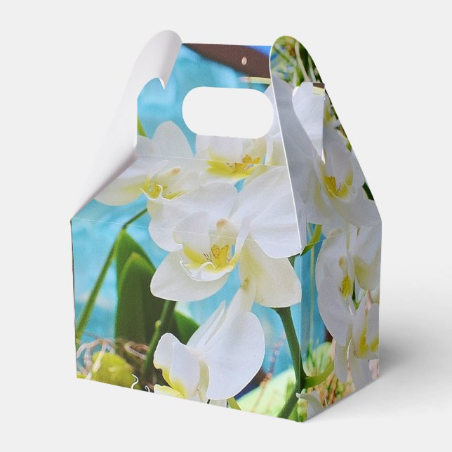 White Orchids  Favor Boxes (Front Side)