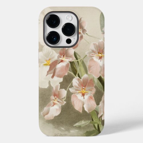 White Orchids Flower Vintage Old Illustration Case_Mate iPhone 14 Pro Case