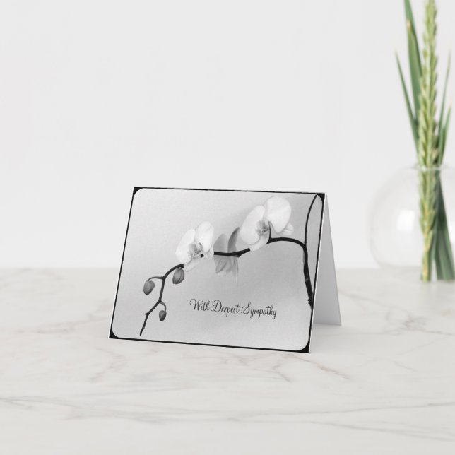 White Orchids for Death of Mother - Sympathy Card (Front)