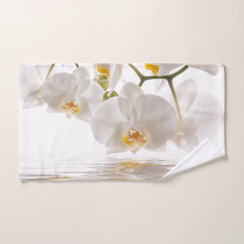 White Orchids Hand Towel