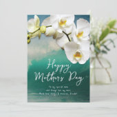 White Orchids Happy Mothers Day Card (Standing Front)