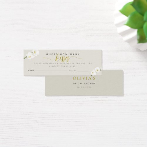 White Orchids Modern How Many Kisses Name Cards