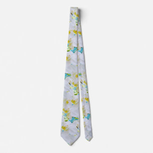 White Orchids Neck Tie
