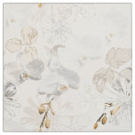 White orchids on a light cream  fabric
