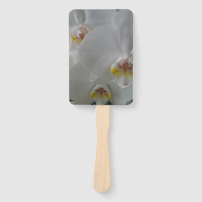 White orchids on customizable fan (Front)