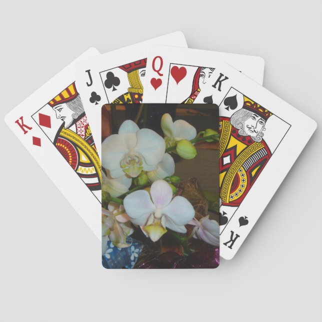 White Orchids Playing Cards (Back)