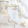 White Orchids Roses and Pampas Grass Wedding Invitation