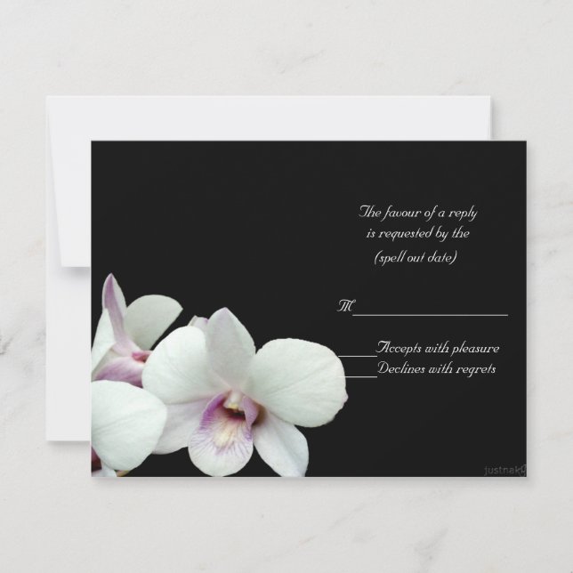 white orchids rsvp card (Front)
