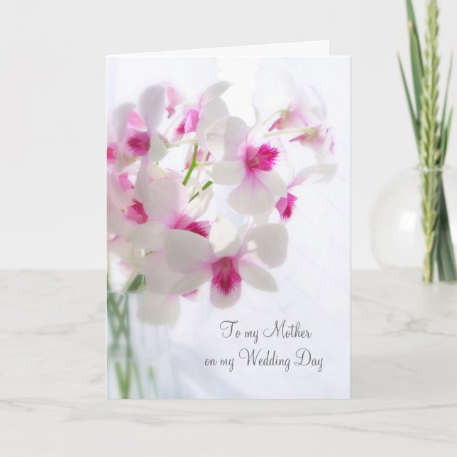 White orchids Thank you Mother for my Wedding (Front)