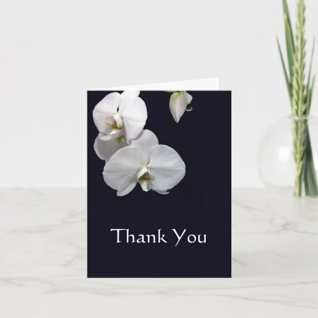 White Orchids Thank You Note (Front)