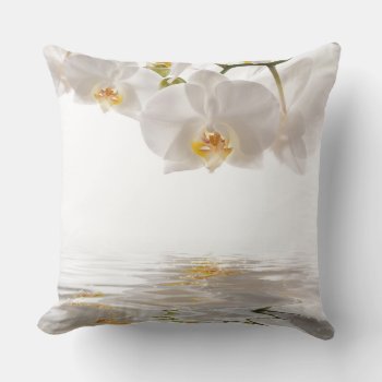 White Orchids Throw Pillow by FantasyPillows at Zazzle