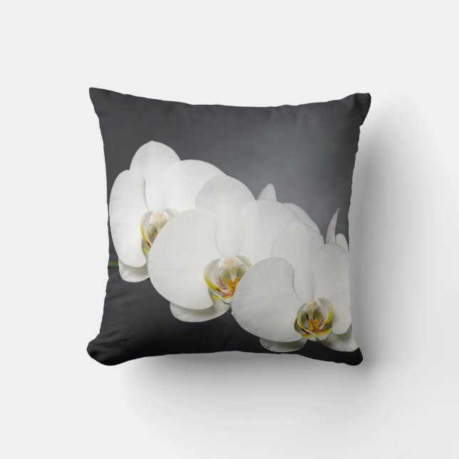 White orchids throw pillow (Front)