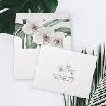White Orchids Tropical A2 RSVP Return Address Envelope<br><div class="desc">This A2 size RSVP envelope has a template on the front for including your address. Enclose these envelopes with your invitations and RSVP cards so that guest can mail their responses to you. A lush tropical theme makes this envelope a beautiful choice for weddings or events with an island style...</div>