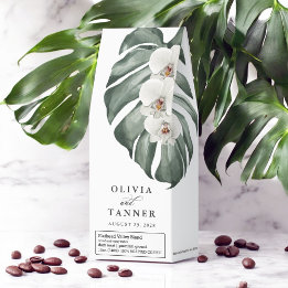 White Orchids Tropical Floral Wedding Roasted Coffee