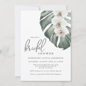 White Orchids Tropical Paradise Bridal Shower Invitation (Front)