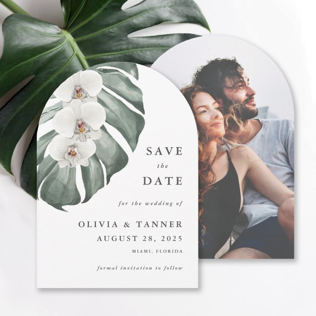 White Orchids Tropical Paradise Save the Date (Creator Uploaded)