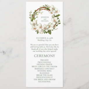 White Orchids Wedding Ceremony Program
