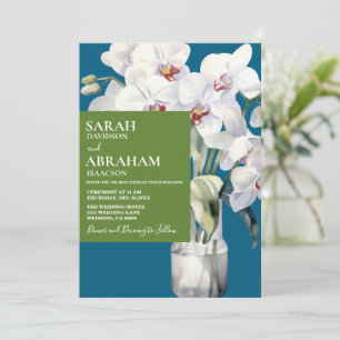 White Orchids Wedding Invitation